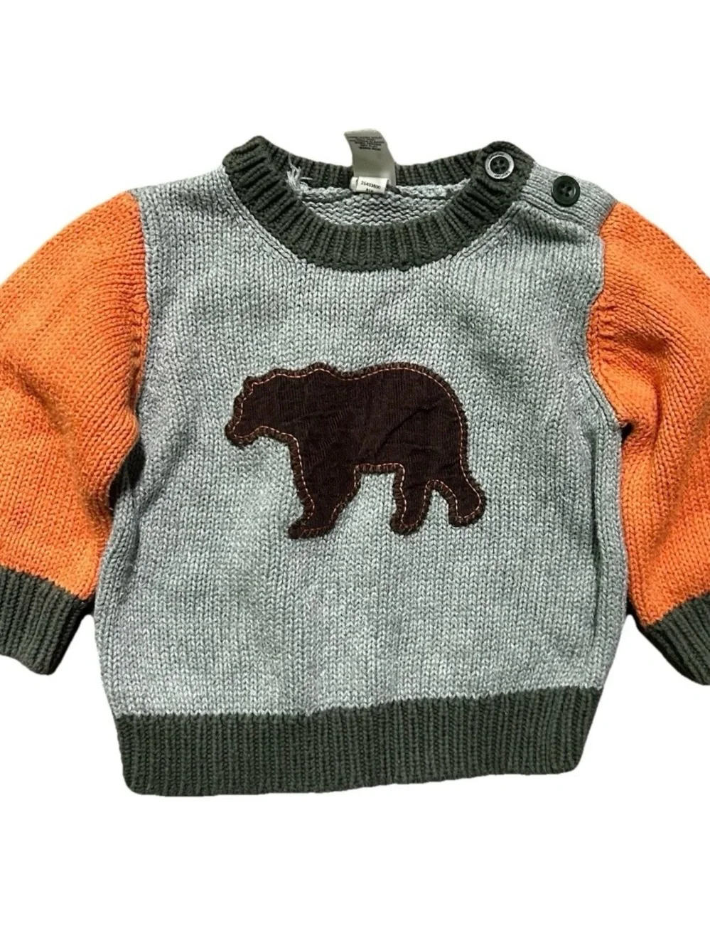 Baby Gap Knit Winter Sweater Corduroy Bear Size 3-6 Months